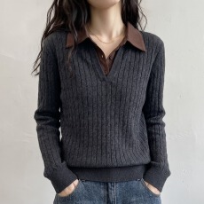 批发实拍<b class='q'>大码</b>秋冬新款韩系复古麻花毛衣女微胖气质假两件套打底针织衫