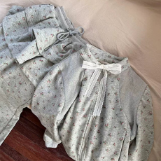 批发金靓 官图【现货+原版质量】小众减龄<b class='q'>碎花</b>卫衣外套长<b class='q'>裤</b>套装两件套