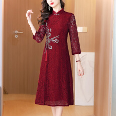 批发喜妈妈礼服平时可穿喜婆婆婚宴装2025新款婚礼喜服结婚旗袍年轻款