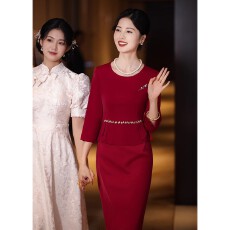 批发喜妈妈礼服平时可穿喜婆婆婚宴装2025新款婚礼喜服结婚旗袍年轻款