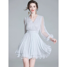 批发真丝<b class='q'>连衣裙</b>春夏2026新款高端洋气减龄收腰气质裙法式<b class='q'>桑蚕丝</b>中长裙