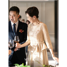 批发年轻喜妈妈婚宴礼服裙喜婆婆高端轻奢气质高级感大气显瘦
