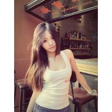 批发满天星 已出货 罗纹 字母印花工字背心女修身上衣