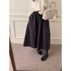 批发复古毛呢格子半身<b class='q'>裙</b>女秋冬新款高腰显瘦a字休闲百搭中长款<b class='q'>花苞</b><b class='q'>裙</b>