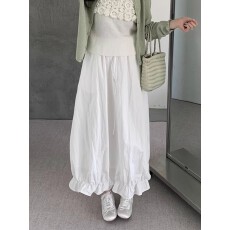 批发木耳边花苞半身裙女2026春<b class='q'>夏</b>新款廓版茧形遮肉显瘦A字长裙