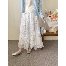 批发温柔风碎花不规则下摆半身裙女2026春夏新款气质A字中长款裙子