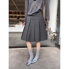 批发百褶学院风纯色半身裙2026春夏新款防走光五分裙显瘦垂感中裙