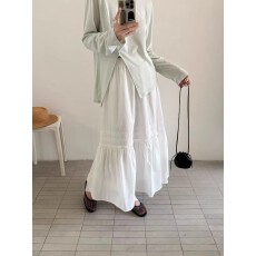 批发2026新款韩系花边拼接半身裙女夏季新款宽松显瘦<b class='q'>百搭</b>减龄长裙