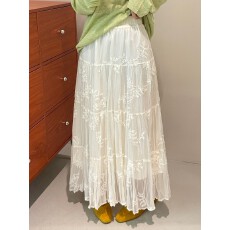 批发法式温柔甜美重工刺绣蕾丝网纱<b class='q'>半身裙</b>女春夏高腰显瘦A字大摆<b class='q'>长裙</b>