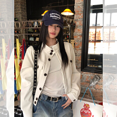 批发大耳朵lumoder 白色<b class='q'>皮衣</b>女春秋薄款小众设计感宽松休闲韩版短外套