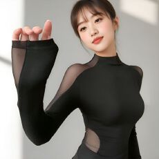 批发长袖<b class='q'>T</b><b class='q'>恤</b><b class='q'>女</b>法式网纱拼接性感纯欲设计感小众气质自家工厂