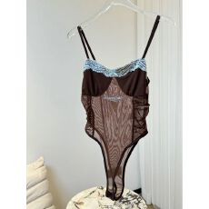 批发带胸垫吊带背心女<b class='q'>欧美</b>热辣性感蕾丝花边网纱纯欲风连体衣自家工厂