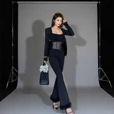 批发长袖<b class='q'>欧美</b><b class='q'>T</b><b class='q'>恤</b>辣妹性感修身纯欲风打底网纱拼接方领上衣自家工厂