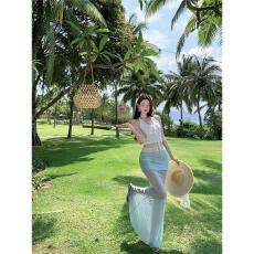 批发<b class='q'>半身</b>裙女网纱拼接<b class='q'>包臀</b>裙子小众设计纯欲气质海边沙滩自家工厂