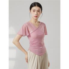 短袖T恤新款古典舞小飞袖网纱练功服中国现代舞上衣自家工厂