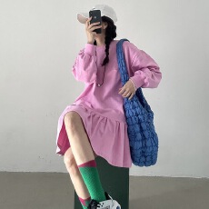 批发已出货～三色韩系减龄卫衣连衣裙