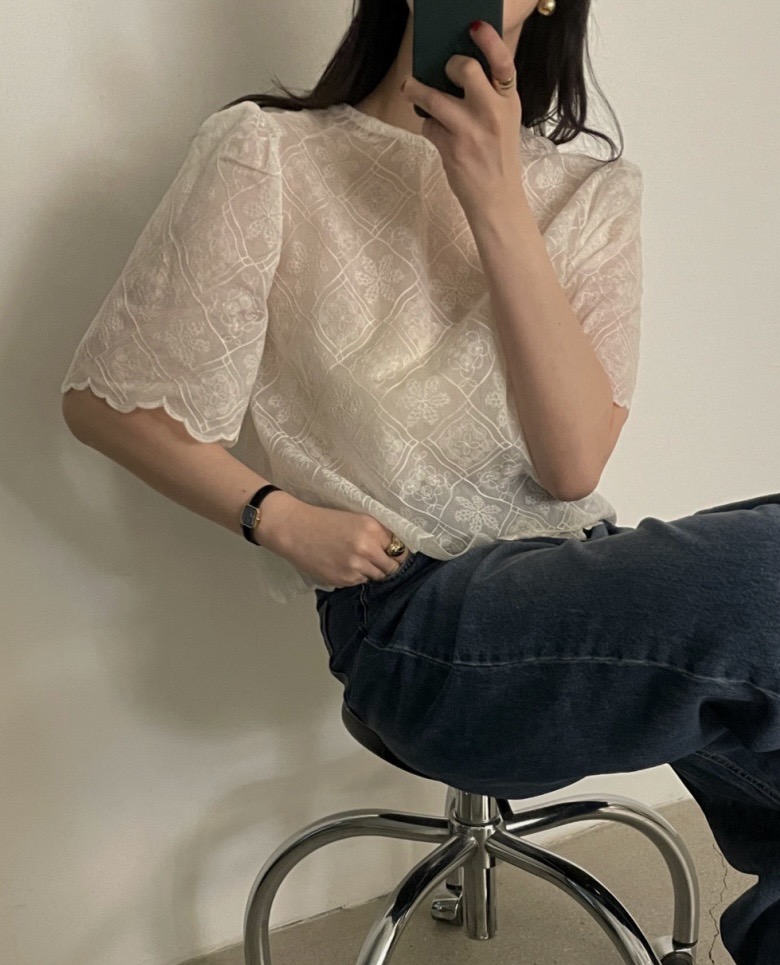 지금 둘 색상 라운드 넥 이후 레이스업 레이스 물결무늬 측면에 의류