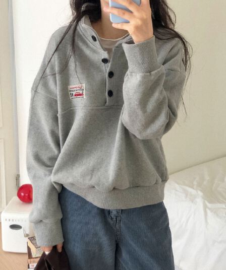 있음 선적 한 부서 연령 감소 털이 있는 폴로 칼라 긴팔 후드티