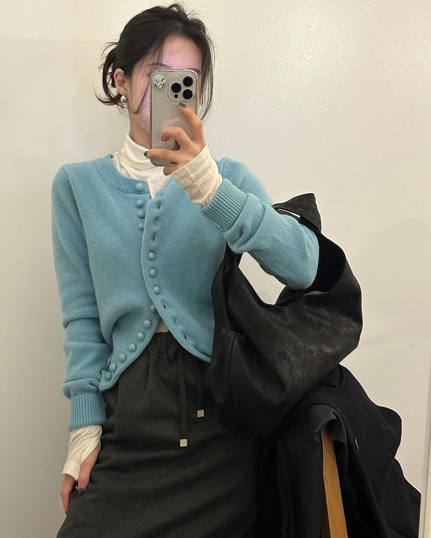 BY36868# 韩系修身圆领单排扣多扣子简约毛针织开衫  服裝批發女裝批發服飾貨源