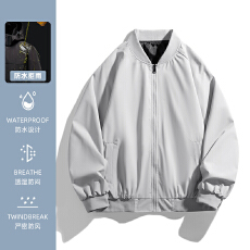 批发春秋季<b class='q'>宽松</b><b class='q'>大码</b>M-5XL百搭休闲防风情侣外套潮流纯色棒球领夹克男
