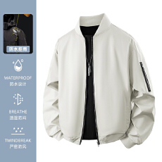 批发工厂直销春秋季休闲时尚百搭<b class='q'>棒球</b>服男外套纯色<b class='q'>棒球</b>领飞行员夹克男