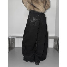 批发已出货 痞帅高腰烫钉弯刀廓形休闲长裤