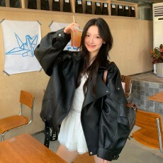 批发欧货复古高级感皮衣外套女2026年早<b class='q'>秋</b>新款设计感pu夹克机车服上衣