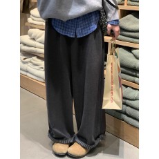 批发绵羊绒人字纹#阔腿裤宽松<b class='q'>慵懒</b>风2025新款秋冬裤子大码胖mm<b class='q'>休闲裤</b>