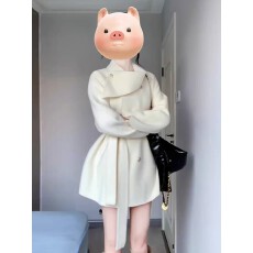 批发富家千金穿搭短款呢子大衣女秋冬季高级感小个子加厚收腰毛呢外套