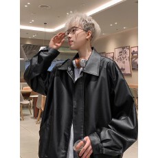 批发皮衣外套男2025<b class='q'>春</b>秋冬新款美式高街痞帅大码宽松休闲棒球服皮夹克