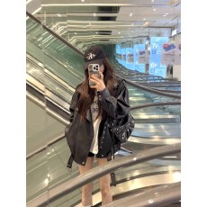 批发黑色<b class='q'>皮衣</b>外套女2025春秋新款酷飒风小个子爆款<b class='q'>机车</b>气质复古高级感