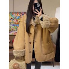 批发原版质量两穿皮毛一体羊羔毛机车服秋冬宽松加厚麂皮毛毛外套