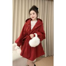 批发<b class='q'>冬</b>季新款毛呢外套女时尚显瘦百搭灯笼袖外套女小个子呢子大衣爆款