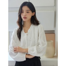 批发法式系带立领木耳边白衬衫女<b class='q'>秋</b>设计感别致温柔风长袖上衣