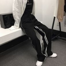 批发韩版直筒拖地裤子女春夏季复古黑色阔腿裤宽松高腰百搭休闲长裤