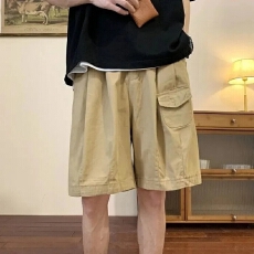 100%纯棉短裤男款夏季日系工装美式潮牌百搭直筒休闲五分裤子
