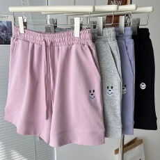 批发【纯棉】卡通刺绣夏季<b class='q'>休闲</b>运动短裤女宽松显瘦高腰直筒阔腿<b class='q'>热裤</b>