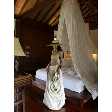 批发3/23 AM00:00【超级88折】韩好甜WARDEN EDGE 卡其色大<b class='q'>裙</b>摆<b class='q'>半身裙</b>