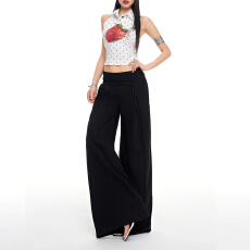 批发实拍26th ootd!春季新款低腰抽绳设计感拉链宽松百搭垂感休闲裤