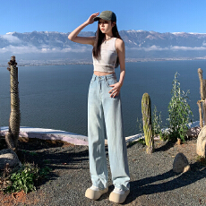 批发实拍弹力天丝<b class='q'>牛仔裤</b>女莱塞尔2026春夏新款软牛仔怀旧色小个子直筒