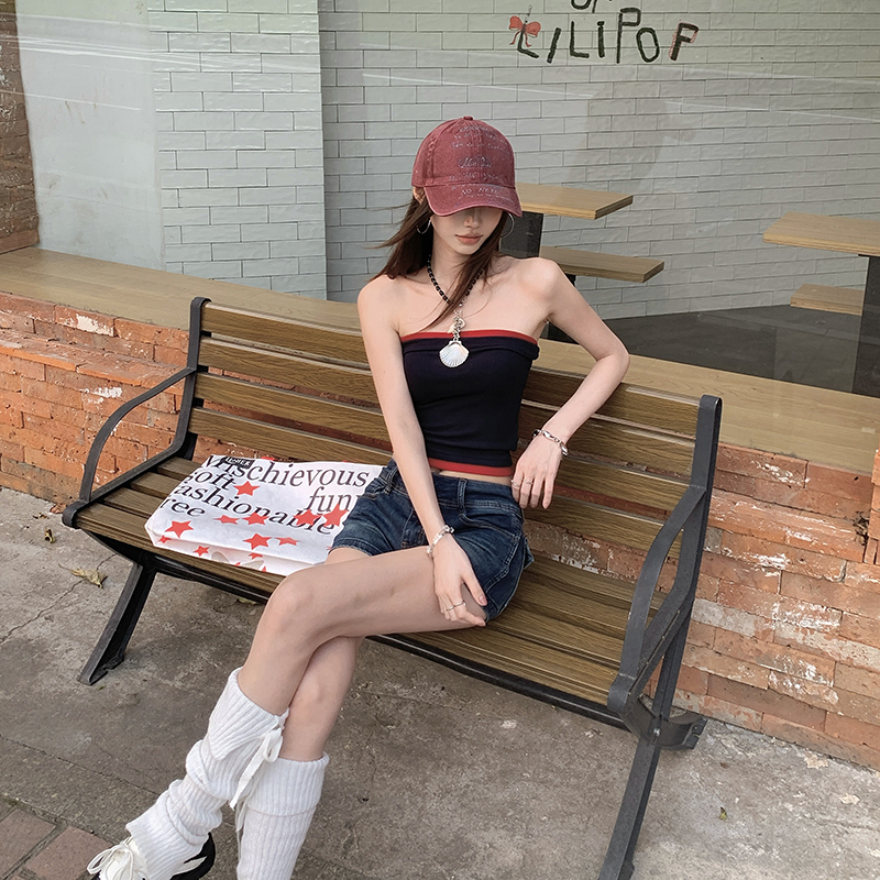 실사 새로운 아메리칸 yk2 핫걸 핫 바지 데님 바지 허리 엉덩이 ~보다 다용도 한 마디 타이트 스커트 데님 반바지 여성
