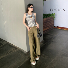 批发实拍26年夏季新款，美式设计感薄款休闲裤宽松百搭显瘦直筒裤子