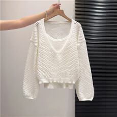 批发实拍～秋季设计感不规则竖条纹扭结<b class='q'>衬衫女</b> 短款背心真两件套装