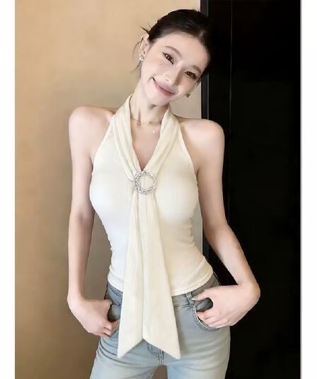정가 실사 순수한 욕망 바람 섹시함 리본 행침 목 캐미솔 다용도 쇼트 스타일 벨트 가슴 패드 조심해. 선상에서 의류