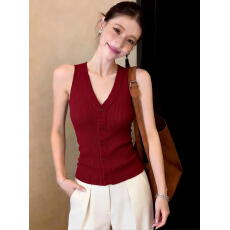 批发<b class='q'>实拍</b>◆◆V领无袖背心针织衫女2026韩版宽松内搭外穿吊带上衣