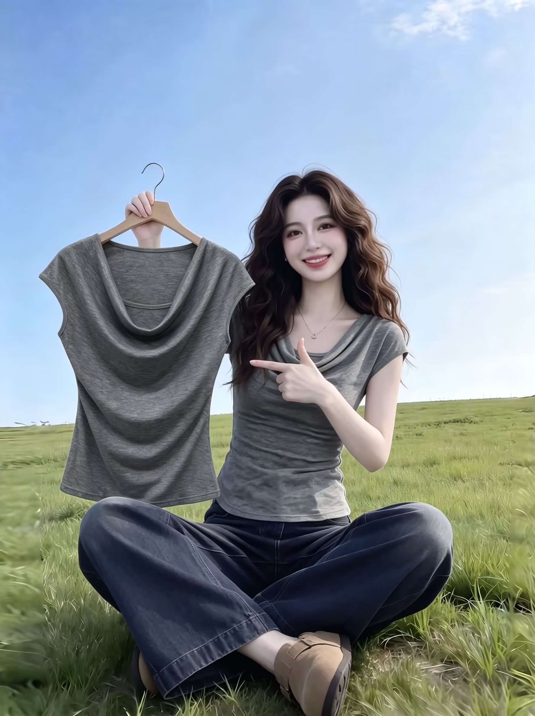 실사 프랑스식 레트로 핫걸 흔들다 칼라 민소매 티셔츠 여성 고유 한 Chic 디자인 센스 아름다운 맨위 작은 대중 여름