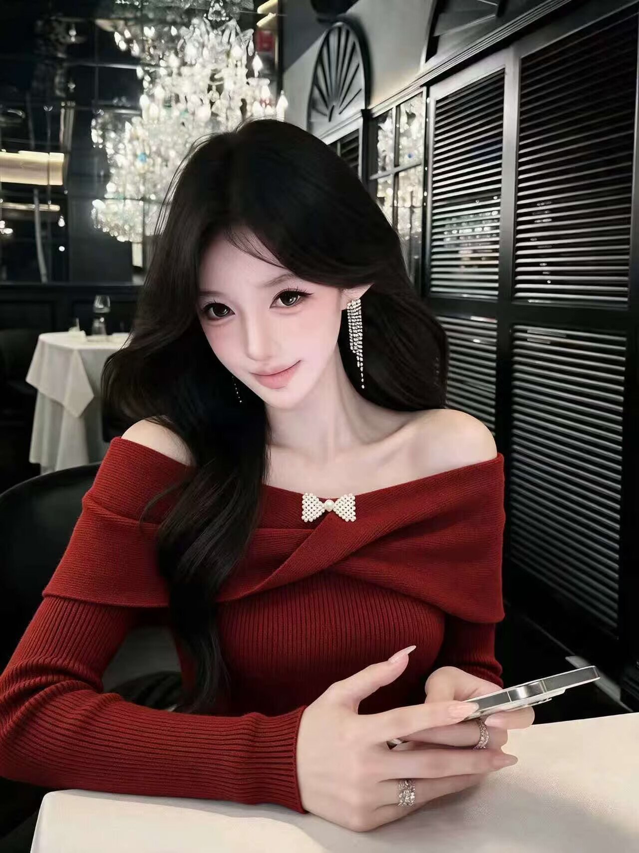 BY34493# 韩系设计感扭结蝴蝶珠长袖针织衫女的绝美秋冬穿搭毛衣上衣  服裝批發女裝批發服飾貨源