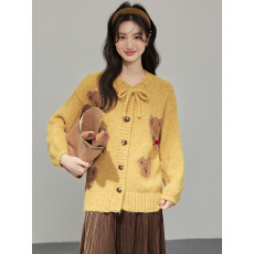 批发长袖针织开衫毛衣女秋<b class='q'>冬</b>宽松加厚百搭外套上衣慵懒宽松外套