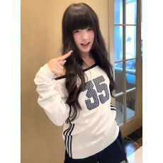 批发韩版个性复古斜肩<b class='q'>长袖</b>上衣
