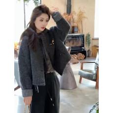 批发2025秋冬新款<b class='q'>韩版</b>宽松显瘦百搭时尚圆领小香风短款外套女休闲上衣